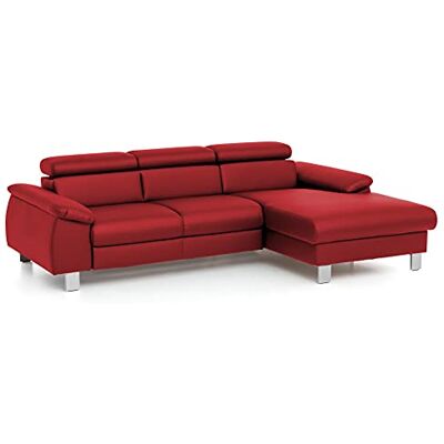 Mivano Ecksofa Micky mit Recamiere / L-Form-Sofa mit Schlaffunktion, Bettkasten und Kopfteilverstellung / 244 x 72 x 166 / Kunstleder, Rot Mivano Ecksofa Micky mit Recamiere / L-Form-Sofa mit Schlaffunktion, Bettkasten und Kopfteilverstellung / 244 x 72 x 166 / Kunstleder, Rot