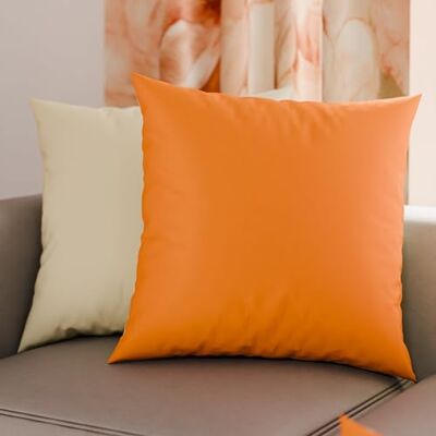 PETTI Artigiani Italiani 2er-Set Kissenbezüge 40x40 cm aus Mikrofaser, Dekokissen-Bezüge für Schlafzimmer und Sofa, Set mit 2 Kissenhüllen, Wende-Kissenbezug Double-Face Orange Creme PETTI Artigiani Italiani 2er-Set Kissenbezüge 40x40 cm aus Mikrofaser, Dekokissen-Bezüge für Schlafzimmer und Sofa, Set mit 2 Kissenhüllen, Wende-Kissenbezug Double-Face Orange Creme