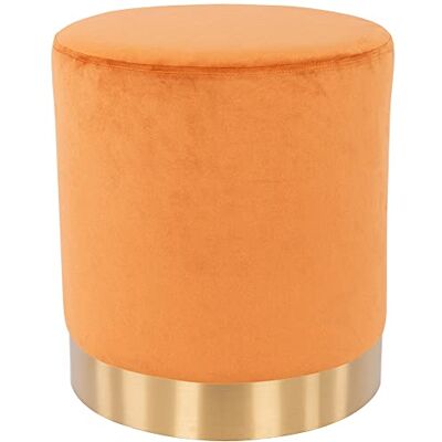 Shally Dogan Sitzhocker aus Samt mit Metallfuß und MDF-Struktur, modernes Design, zylindrische Fußstütze, runder Hocker mit weich gepolsterter Sitzfläche, Inneneinrichtung (Terrakotta) Shally Dogan Sitzhocker aus Samt mit Metallfuß und MDF-Struktur, modernes Design, zylindrische Fußstütze, runder Hocker mit weich gepolsterter Sitzfläche, Inneneinrichtung (Terrakotta)