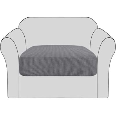 BellaHills Sofa Sitzkissenbezug Stretch Stuhl Schonbezug Spandex Elastic Couch Kissenbezüge Möbelschutz für Sofa Sitzkissen(1 Sitzer Kissen, Grau BellaHills Sofa Sitzkissenbezug Stretch Stuhl Schonbezug Spandex Elastic Couch Kissenbezüge Möbelschutz für Sofa Sitzkissen(1 Sitzer Kissen, Grau