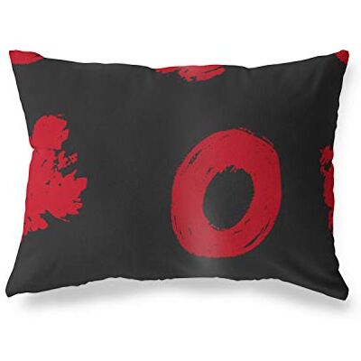 Bonamaison Le Jardin du Lin Kissen Zierkissenbezug Rot-Schwarz Kissenbezug, Weich Bequem, Für Zuhause Autos Büro Sofa Wohnzimmer Couch Schlafzimmer Dekor, 35x50 Cm Entworfen und hergestellt in der Türkei Bonamaison Le Jardin du Lin Kissen Zierkissenbezug Rot-Schwarz Kissenbezug, Weich Bequem, Für Zuhause Autos Büro Sofa Wohnzimmer Couch Schlafzimmer Dekor, 35x50 Cm Entworfen und hergestellt in der Türkei