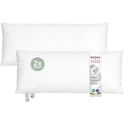 beties Publik 2erSet Feder Füllkissen 30x70 cm – 530 g Enten- & Gänsefedern – Langformat Innenkissen Inlett – waschbares Baumwoll-Inlett – Sofakissen, Dekokissen & Rückenkissen beties Publik 2erSet Feder Füllkissen 30x70 cm – 530 g Enten- & Gänsefedern – Langformat Innenkissen Inlett – waschbares Baumwoll-Inlett – Sofakissen, Dekokissen & Rückenkissen
