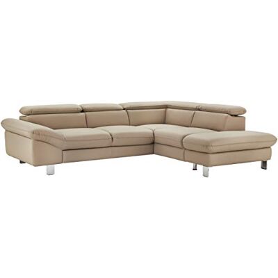 Mivano Ecksofa Driver mit Ottomane rechts, Ledercouch im modernen Design, Inkl. verstellbare Kopfstützen, 266 x 73 x 214, Kunstleder, Hellbraun Mivano Ecksofa Driver mit Ottomane rechts, Ledercouch im modernen Design, Inkl. verstellbare Kopfstützen, 266 x 73 x 214, Kunstleder, Hellbraun