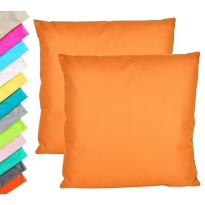JACK 2er Set Outdoor Kissenhülle Kissenbezug 45x45cm Wasserfest Sitzkissen Lounge Kissen Garten Stuhl Lotus Effekt, Farbe:Orange JACK 2er Set Outdoor Kissenhülle Kissenbezug 45x45cm Wasserfest Sitzkissen Lounge Kissen Garten Stuhl Lotus Effekt, Farbe:Orange
