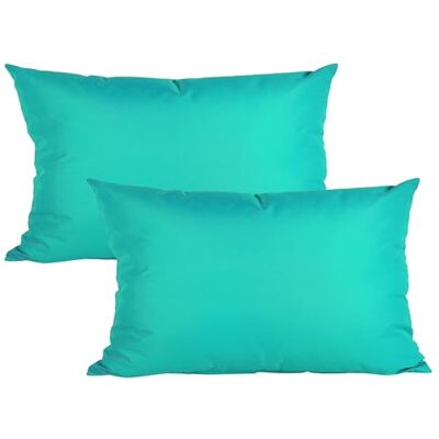 JACK 2er Set 40x60cm Outdoor Kissenhülle Kissenbezug Wasserfest Sitzkissen Lounge Kissen Garten Stuhl Lotus Effekt, Farbe:Türkis JACK 2er Set 40x60cm Outdoor Kissenhülle Kissenbezug Wasserfest Sitzkissen Lounge Kissen Garten Stuhl Lotus Effekt, Farbe:Türkis