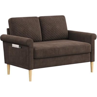 Vesgantti Sofa 2 Sitzer, Kleine Stoffcouch mit Armlehne,Mini Sofa für Wohnzimmer/Wohnung/Büro, Einfache Montage 123 x 70 x 88CM Vesgantti Sofa 2 Sitzer, Kleine Stoffcouch mit Armlehne,Mini Sofa für Wohnzimmer/Wohnung/Büro, Einfache Montage 123 x 70 x 88CM