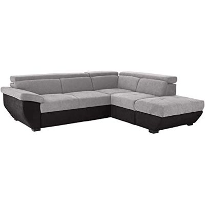 Mivano Schlafsofa Speedway / Moderne Eckcouch mit Schlaffunktion, Stauraum und verstellbaren Kopfteilen / 262 x 79 x 224 / Zweifarbiger Bezug, argent/black Mivano Schlafsofa Speedway / Moderne Eckcouch mit Schlaffunktion, Stauraum und verstellbaren Kopfteilen / 262 x 79 x 224 / Zweifarbiger Bezug, argent/black