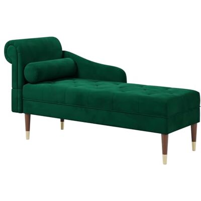 Vesgantti Velvet Chaiselongue, Indoor Lounge Sofa mit linker Armlehne und Lendenkissen, Recamiere für Wohnzimmer, Schlafzimmer und Büro, Samt Loungesessel 149.5 x 54 x 76CM Vesgantti Velvet Chaiselongue, Indoor Lounge Sofa mit linker Armlehne und Lendenkissen, Recamiere für Wohnzimmer, Schlafzimmer und Büro, Samt Loungesessel 149.5 x 54 x 76CM