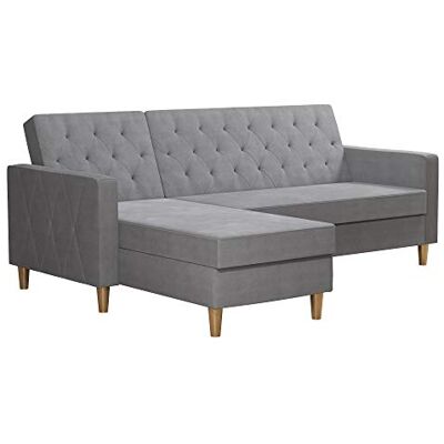 DHP Furniture DHP Liberty Futon Schlafsofa, grau, Einheitsgröße DHP Furniture DHP Liberty Futon Schlafsofa, grau, Einheitsgröße