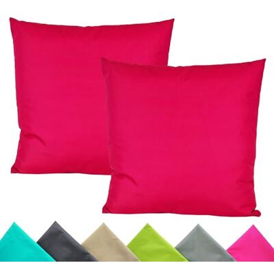 JACK 2er Set 40x40cm Outdoor Kissenhülle Kissenbezug Wasserfest Sitzkissen Lounge Kissen Garten Stuhl Lotus Effekt, Farbe:Himbeere JACK 2er Set 40x40cm Outdoor Kissenhülle Kissenbezug Wasserfest Sitzkissen Lounge Kissen Garten Stuhl Lotus Effekt, Farbe:Himbeere
