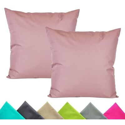 JACK 2er Set 40x40cm Outdoor Kissenhülle Kissenbezug Wasserfest Sitzkissen Lounge Kissen Garten Stuhl Lotus Effekt, Farbe:Altrosa JACK 2er Set 40x40cm Outdoor Kissenhülle Kissenbezug Wasserfest Sitzkissen Lounge Kissen Garten Stuhl Lotus Effekt, Farbe:Altrosa