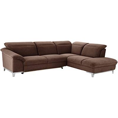 Mivano Bettsofa Teresa / Ecksofa mit Schlaffunktion, Kopfteilverstellung und Ottomane / 293 x 84 x 232 / Mikrofaser, Braun Mivano Bettsofa Teresa / Ecksofa mit Schlaffunktion, Kopfteilverstellung und Ottomane / 293 x 84 x 232 / Mikrofaser, Braun