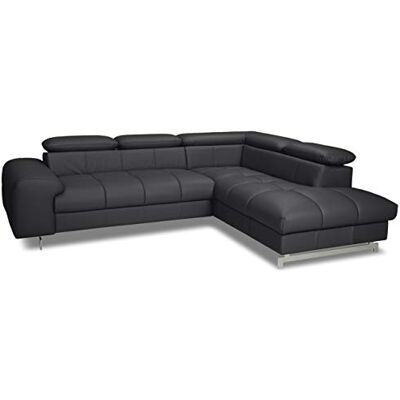 Mivano Ecksofa Chef / L-Sofa mit Schlaffunktion, Bettkasten und verstellbaren Kopfstützen in Lederoptik / 262 x 72 x 206 / Kunstleder Schwarz Mivano Ecksofa Chef / L-Sofa mit Schlaffunktion, Bettkasten und verstellbaren Kopfstützen in Lederoptik / 262 x 72 x 206 / Kunstleder Schwarz