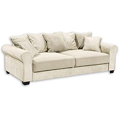 Stella Trading AURELIA Bequemes Schlafsofa mit Bettkasten, Stoffbezug Cream Klappbares Sofa 2-farbig mit Schlaffunktion 247 x 95 x 125 cm (B/H/T) Stella Trading AURELIA Bequemes Schlafsofa mit Bettkasten, Stoffbezug Cream Klappbares Sofa 2-farbig mit Schlaffunktion 247 x 95 x 125 cm (B/H/T)
