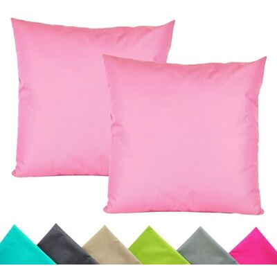 JACK 2er Set 40x40cm Outdoor Kissenhülle Kissenbezug Wasserfest Sitzkissen Lounge Kissen Garten Stuhl Lotus Effekt, Farbe:Rosa JACK 2er Set 40x40cm Outdoor Kissenhülle Kissenbezug Wasserfest Sitzkissen Lounge Kissen Garten Stuhl Lotus Effekt, Farbe:Rosa