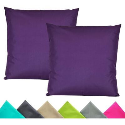 JACK 2er Set 40x40cm Outdoor Kissenhülle Kissenbezug Wasserfest Sitzkissen Lounge Kissen Garten Stuhl Lotus Effekt, Farbe:Violett JACK 2er Set 40x40cm Outdoor Kissenhülle Kissenbezug Wasserfest Sitzkissen Lounge Kissen Garten Stuhl Lotus Effekt, Farbe:Violett