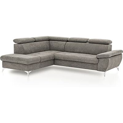 Mivano Eckcouch Gisele / Ecksofa mit Schlaffunktion, Stauraum, Armteilfunktion und Kopfteilverstellung / 256 x 83 x 209 / Velours, Beige Mivano Eckcouch Gisele / Ecksofa mit Schlaffunktion, Stauraum, Armteilfunktion und Kopfteilverstellung / 256 x 83 x 209 / Velours, Beige