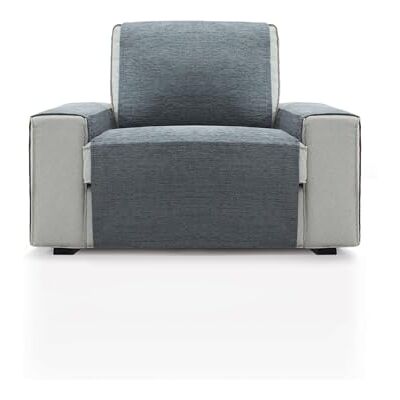 FAVERTI ® Sesselüberwurf für 1-Sitzer oder Relaxsessel, 55 cm, Modell Pego, Dunkelgrau, extra weicher Chenille, Qualitäts-Sesselschutz, recyceltem Material FAVERTI ® Sesselüberwurf für 1-Sitzer oder Relaxsessel, 55 cm, Modell Pego, Dunkelgrau, extra weicher Chenille, Qualitäts-Sesselschutz, recyceltem Material