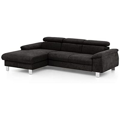 Mivano Ecksofa Micky mit Recamiere / Eckcouch mit Bettfunktion, Bettkasten und Kopfteilverstellung / 244 x 72 x 166 / Mikrofaser, Schwarz Mivano Ecksofa Micky mit Recamiere / Eckcouch mit Bettfunktion, Bettkasten und Kopfteilverstellung / 244 x 72 x 166 / Mikrofaser, Schwarz