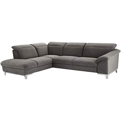 Mivano Ecksofa Teresa / L-Form-Couch mit Kopfteilverstellung und Ottomane / 293 x 84 x 232 / Mikrofaser, Dunkelgrau Mivano Ecksofa Teresa / L-Form-Couch mit Kopfteilverstellung und Ottomane / 293 x 84 x 232 / Mikrofaser, Dunkelgrau
