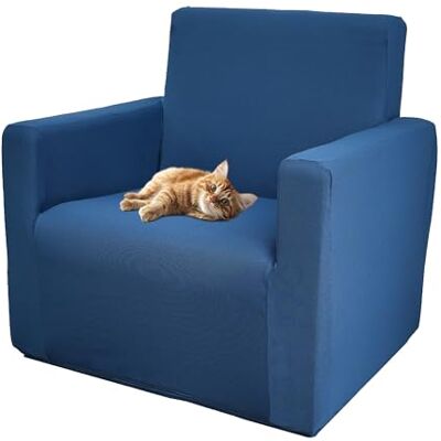 Comart , Sofabezug Bright, elastischer Bezug aus Polyester, sehr strapazierfähig, für Sessel und Sofas, maschinenwaschbar, rutschfest, schmutzabweisend und Kratzfest, Farbe Blau, 1-Sitzer-Sessel Comart , Sofabezug Bright, elastischer Bezug aus Polyester, sehr strapazierfähig, für Sessel und Sofas, maschinenwaschbar, rutschfest, schmutzabweisend und Kratzfest, Farbe Blau, 1-Sitzer-Sessel