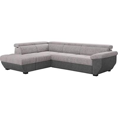 Mivano Ecksofa Speedway / Couch in L-Form mit verstellbaren Kopfteilen und Ottomane / 262 x 79 x 224 / Zweifarbig: grau/dunkelgrau Mivano Ecksofa Speedway / Couch in L-Form mit verstellbaren Kopfteilen und Ottomane / 262 x 79 x 224 / Zweifarbig: grau/dunkelgrau