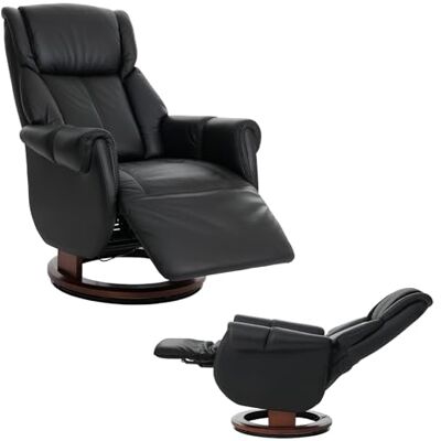 MCA Relaxsessel + Aufstehhilfe HWC-N58 Holz schwarz, Holz walnussfarben Fernsehsessel, Liegesessel, Fußstütze, Leder MCA Relaxsessel + Aufstehhilfe HWC-N58 Holz schwarz, Holz walnussfarben Fernsehsessel, Liegesessel, Fußstütze, Leder
