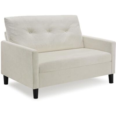 tectake ® Sofa 2-Sitzer, 121,5 x 77 x 91 cm, 15 cm Federkern-Sitzpolster Abnehmbare waschbare Polyesterbezüge, 300 kg Belastbarkeit, bodenschonende Kunststofffüße mit Holzoptik, Polstermöbel, creme tectake ® Sofa 2-Sitzer, 121,5 x 77 x 91 cm, 15 cm Federkern-Sitzpolster Abnehmbare waschbare Polyesterbezüge, 300 kg Belastbarkeit, bodenschonende Kunststofffüße mit Holzoptik, Polstermöbel, creme