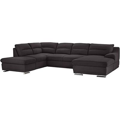 Mivano Wohnlandschaft Coast / Große Sofagarnitur in U-Form / Mit Ottomane links und Recamiere rechts / 334 x 88 x 217 / Mikrofaser: anthracite Mivano Wohnlandschaft Coast / Große Sofagarnitur in U-Form / Mit Ottomane links und Recamiere rechts / 334 x 88 x 217 / Mikrofaser: anthracite