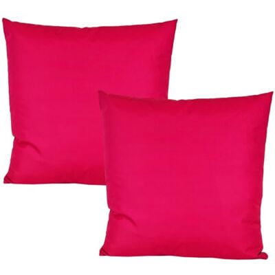 JACK 2er Set Outdoor Kissenhülle Kissenbezug 50x50cm Wasserfest Sitzkissen Lounge Kissen Garten Stuhl Lotus Effekt, Farbe:Himbeere JACK 2er Set Outdoor Kissenhülle Kissenbezug 50x50cm Wasserfest Sitzkissen Lounge Kissen Garten Stuhl Lotus Effekt, Farbe:Himbeere