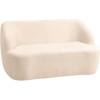 HOMCOM 2-Sitzer Sofa mit geschwungener Rückenlehne und Sitz 142 cm Beige Boucle-Stoff, vollständig komprimiert, modernes Sofa für Schlafzimmer, Wohnung, kleine Räume, kein Aufbau erforderlich HOMCOM 2-Sitzer Sofa mit geschwungener Rückenlehne und Sitz 142 cm Beige Boucle-Stoff, vollständig komprimiert, modernes Sofa für Schlafzimmer, Wohnung, kleine Räume, kein Aufbau erforderlich