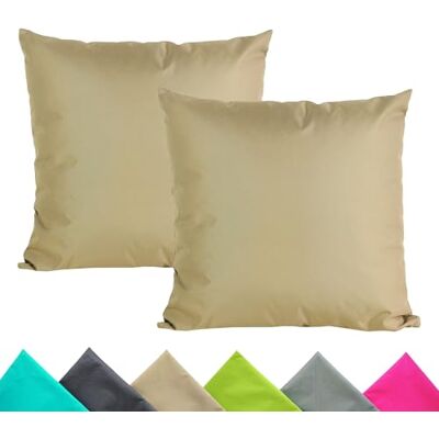 JACK 2er Set 40x40cm Outdoor Kissenhülle Kissenbezug Wasserfest Sitzkissen Lounge Kissen Garten Stuhl Lotus Effekt, Farbe:Taupe JACK 2er Set 40x40cm Outdoor Kissenhülle Kissenbezug Wasserfest Sitzkissen Lounge Kissen Garten Stuhl Lotus Effekt, Farbe:Taupe
