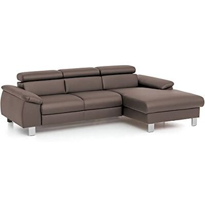 Mivano Ecksofa Micky mit Recamiere / L-Form-Sofa mit Schlaffunktion, Bettkasten und Kopfteilverstellung / 244 x 72 x 166 / Kunstleder, Braun Mivano Ecksofa Micky mit Recamiere / L-Form-Sofa mit Schlaffunktion, Bettkasten und Kopfteilverstellung / 244 x 72 x 166 / Kunstleder, Braun