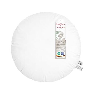 beties PublikFree Rundkissen Ø 80 cm – 800 g Faserbällchen – tierfreies Premium Innenkissen & Kissenfüllung – Baumwoll Inlett waschbar – Sofakissen rund & Bodenkissen – weich & bauschig beties PublikFree Rundkissen Ø 80 cm – 800 g Faserbällchen – tierfreies Premium Innenkissen & Kissenfüllung – Baumwoll Inlett waschbar – Sofakissen rund & Bodenkissen – weich & bauschig