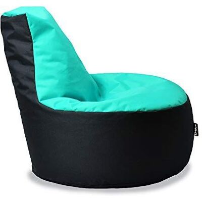 BuBiBag Gamer Sitzsack, Lounge Sessel, Gaming Sitzsäcke, Indoor & Outdoor Kissen für Kinder und Erwachsene (Türkis-Schwarz;Ø:80cm) BuBiBag Gamer Sitzsack, Lounge Sessel, Gaming Sitzsäcke, Indoor & Outdoor Kissen für Kinder und Erwachsene (Türkis-Schwarz;Ø:80cm)