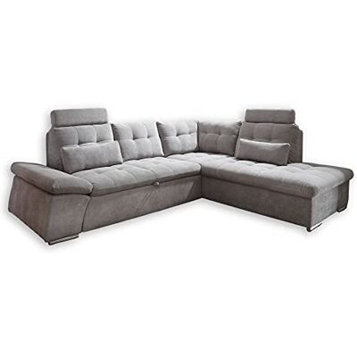 Stella Trading NALO Ecksofa mit Schlaffunktion, Stoffbezug Schlamm Ausziehbare Eckcouch mit verstellbarer Armlehne 260 x 103 x 219 cm (B/H/T) Stella Trading NALO Ecksofa mit Schlaffunktion, Stoffbezug Schlamm Ausziehbare Eckcouch mit verstellbarer Armlehne 260 x 103 x 219 cm (B/H/T)