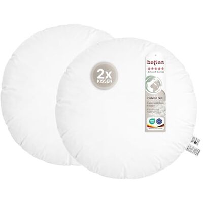 beties PublikFree 2erSet Rundkissen Ø 80 cm – 800 g Faserbällchen – tierfreies Premium Innenkissen & Kissenfüllung – Baumwoll Inlett waschbar – Sofakissen rund & Bodenkissen – weich & bauschig beties PublikFree 2erSet Rundkissen Ø 80 cm – 800 g Faserbällchen – tierfreies Premium Innenkissen & Kissenfüllung – Baumwoll Inlett waschbar – Sofakissen rund & Bodenkissen – weich & bauschig