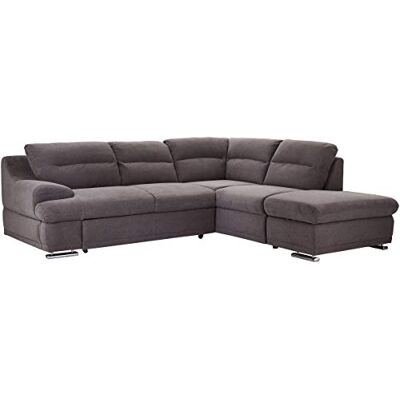 Mivano Ecksofa Coast / Große Schlafcouch in L-Form mit Ottomane rechts, Inkl. Bettfunktion und Stauraum, 264 x 88 x 217, Mikrofaser: grau Mivano Ecksofa Coast / Große Schlafcouch in L-Form mit Ottomane rechts, Inkl. Bettfunktion und Stauraum, 264 x 88 x 217, Mikrofaser: grau