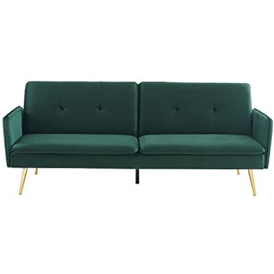BAÏTA Adam Sofa, rechts, ausziehbar, 3-Sitzer, Velours, Grün, 203,5 x 87,5 x 82 cm BAÏTA Adam Sofa, rechts, ausziehbar, 3-Sitzer, Velours, Grün, 203,5 x 87,5 x 82 cm