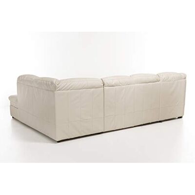 Mivano Cotta Sofa, Echtleder, Weiß, 313 x 98 x 232 cm Mivano Cotta Sofa, Echtleder, Weiß, 313 x 98 x 232 cm