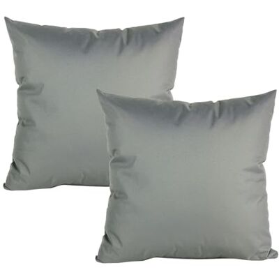 JACK 2er Set Outdoor Kissenhülle Kissenbezug 50x50cm Wasserfest Sitzkissen Lounge Kissen Garten Stuhl Lotus Effekt, Farbe:Grau JACK 2er Set Outdoor Kissenhülle Kissenbezug 50x50cm Wasserfest Sitzkissen Lounge Kissen Garten Stuhl Lotus Effekt, Farbe:Grau