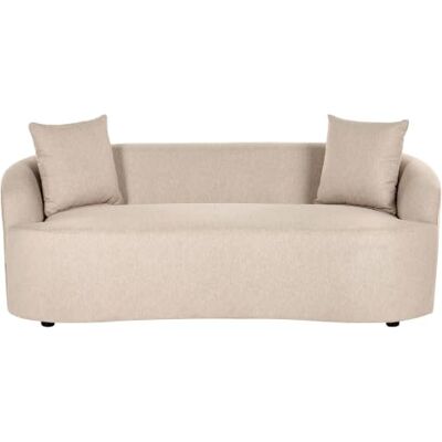 Beliani 2-Sitzer Sofa Stoff beige gepolstert oval geschwungen mit 2 Kissen modern organische Form Amal Beliani 2-Sitzer Sofa Stoff beige gepolstert oval geschwungen mit 2 Kissen modern organische Form Amal