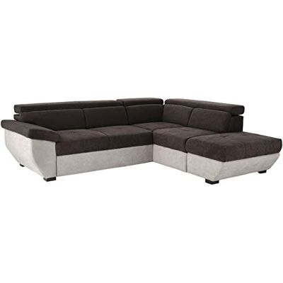 Mivano Schlafsofa Speedway / Moderne Eckcouch mit Schlaffunktion, Stauraum und verstellbaren Kopfteilen / 262 x 79 x 224 / Zweifarbiger Bezug, mud/elephant Mivano Schlafsofa Speedway / Moderne Eckcouch mit Schlaffunktion, Stauraum und verstellbaren Kopfteilen / 262 x 79 x 224 / Zweifarbiger Bezug, mud/elephant