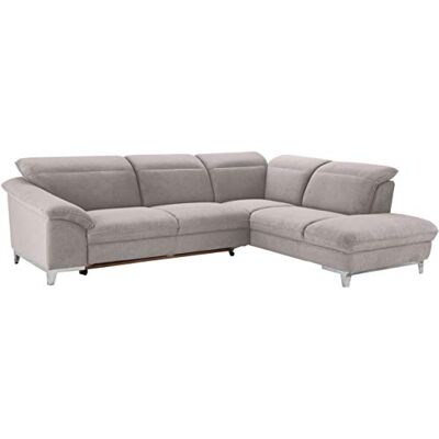 Mivano Bettsofa Teresa / Ecksofa mit Schlaffunktion, Kopfteilverstellung und Ottomane / 293 x 84 x 232 / Mikrofaser, Grau Mivano Bettsofa Teresa / Ecksofa mit Schlaffunktion, Kopfteilverstellung und Ottomane / 293 x 84 x 232 / Mikrofaser, Grau