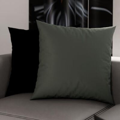 PETTI Artigiani Italiani 2er-Set Kissenbezüge 50x50 cm aus Mikrofaser, Dekokissen-Bezüge für Schlafzimmer und Sofa, Set mit 2 Kissenhüllen, Wende-Kissenbezug Double-Face Grau und Schwarz PETTI Artigiani Italiani 2er-Set Kissenbezüge 50x50 cm aus Mikrofaser, Dekokissen-Bezüge für Schlafzimmer und Sofa, Set mit 2 Kissenhüllen, Wende-Kissenbezug Double-Face Grau und Schwarz