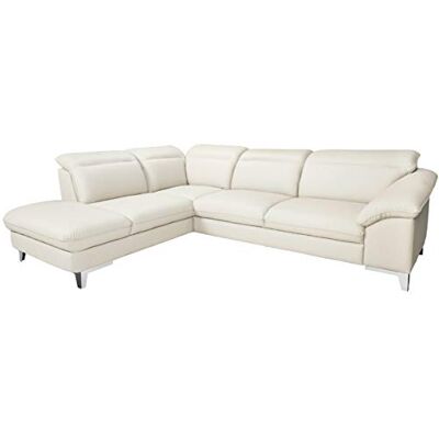 Mivano Eckcouch Teresa / Ecksofa mit Bettfunktion und Kopfteilverstellung in Lederoptik / 293 x 84 x 232 / Kunstleder Weiß Mivano Eckcouch Teresa / Ecksofa mit Bettfunktion und Kopfteilverstellung in Lederoptik / 293 x 84 x 232 / Kunstleder Weiß