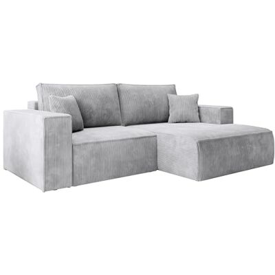Selsey Ecksofa Hellgrau Sofa Mit Schlaffunktion Rechtsseitiges Inkl. Bettkasten 240x167 cm Und Abnehmbare Rückenkissen Kleines Couch Sofa Modular Ottomane Kompakt Für Kleine Wohnräume Cord Bezug Selsey Ecksofa Hellgrau Sofa Mit Schlaffunktion Rechtsseitiges Inkl. Bettkasten 240x167 cm Und Abnehmbare Rückenkissen Kleines Couch Sofa Modular Ottomane Kompakt Für Kleine Wohnräume Cord Bezug