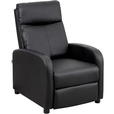 Baroni Home Lehnsessel aus weichem Schaumstoff, mit Rückenlehne zum Schieben, Fußstütze, rutschfeste Füße, Relax-Sessel, einfache Montage, bequem, Schwarz, 66 x 75 x 99 cm Baroni Home Lehnsessel aus weichem Schaumstoff, mit Rückenlehne zum Schieben, Fußstütze, rutschfeste Füße, Relax-Sessel, einfache Montage, bequem, Schwarz, 66 x 75 x 99 cm