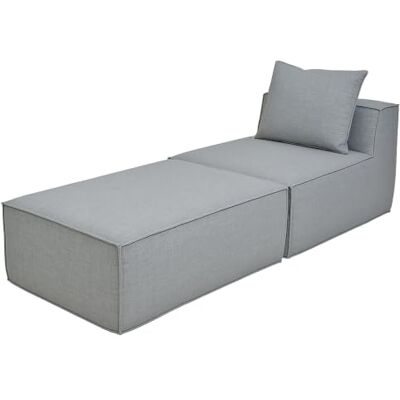 Mendler Chaiselongue/Zubehör Sofa HWC-O54, Stoff 63x75x194cm hellgrau Sessel, Ottomane, Recamiere, Textil, (300g/m²) Mendler Chaiselongue/Zubehör Sofa HWC-O54, Stoff 63x75x194cm hellgrau Sessel, Ottomane, Recamiere, Textil, (300g/m²)