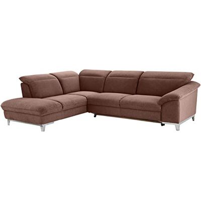 Mivano Schlafsofa Teresa / L-Form-Sofa mit Bett, verstellbaren Kopfstützen und Ottomane / 293 x 84 x 232 / Mikrofaser, Braun Mivano Schlafsofa Teresa / L-Form-Sofa mit Bett, verstellbaren Kopfstützen und Ottomane / 293 x 84 x 232 / Mikrofaser, Braun